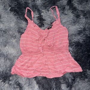 Express Pink & White Striped Sleeveless Camisole